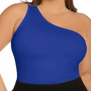 NWT SHEIN Basics One Shoulder Top Royal Blue Size 4XL